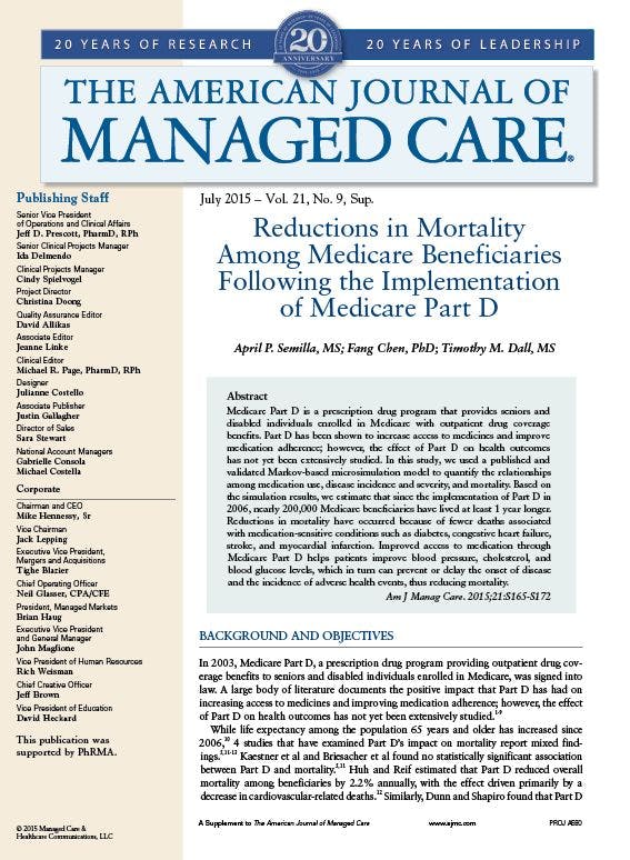 Reductions in Mortality Among Medicare Beneficiaries Following the Implementation of Medicare Part D