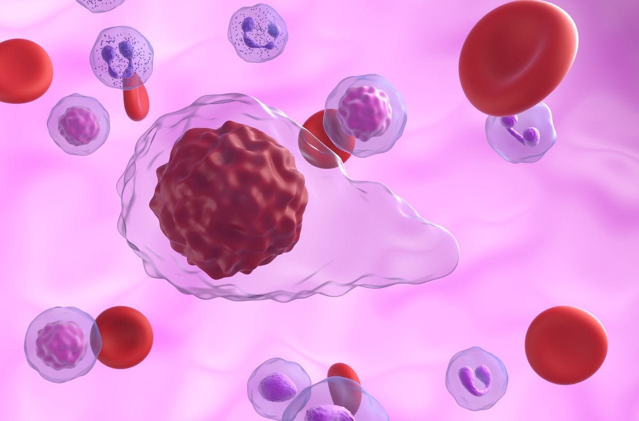 Graphic rendering of primary myelofibrosis cells | Image credit: LASZLO - stock.adobe.com