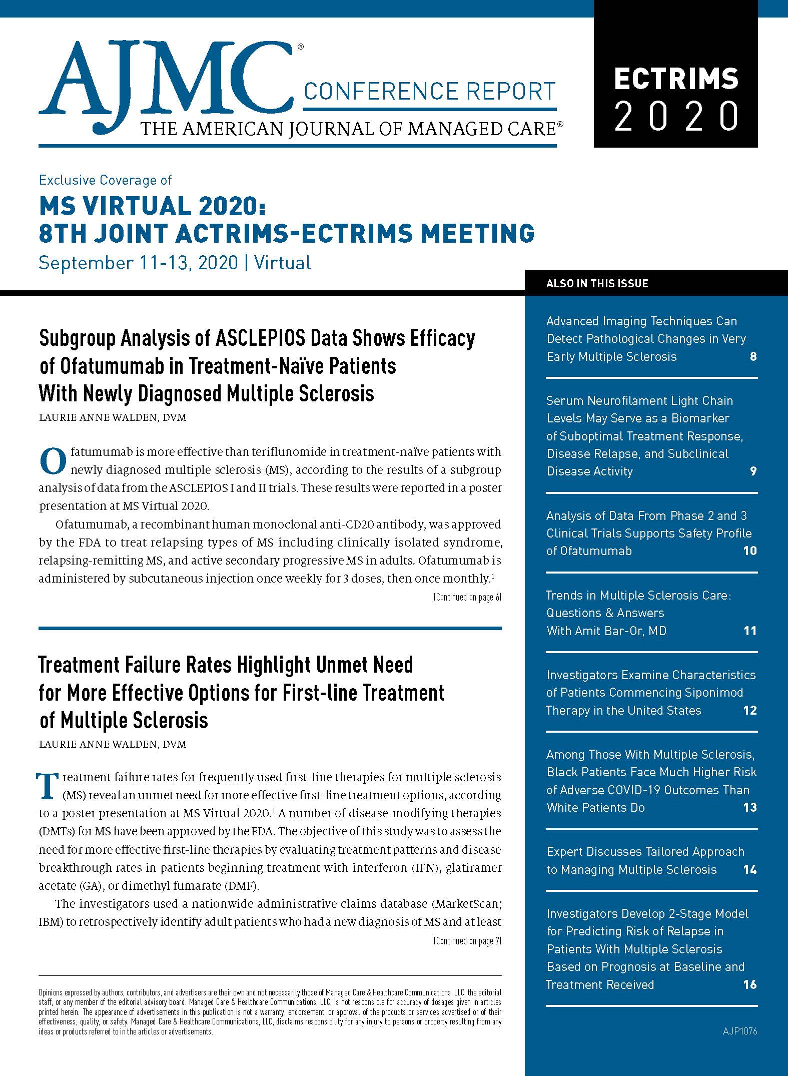 Exclusive Coverage of MS Virtual 2020: 8th Joint ACTRIMS-ECTRIMS Meeting