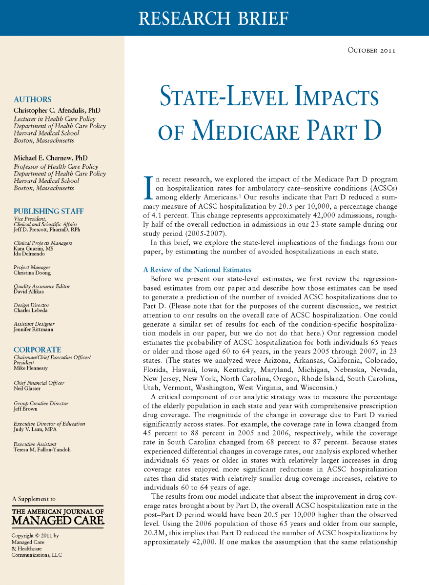 State-Level Impacts of Medicare Part D