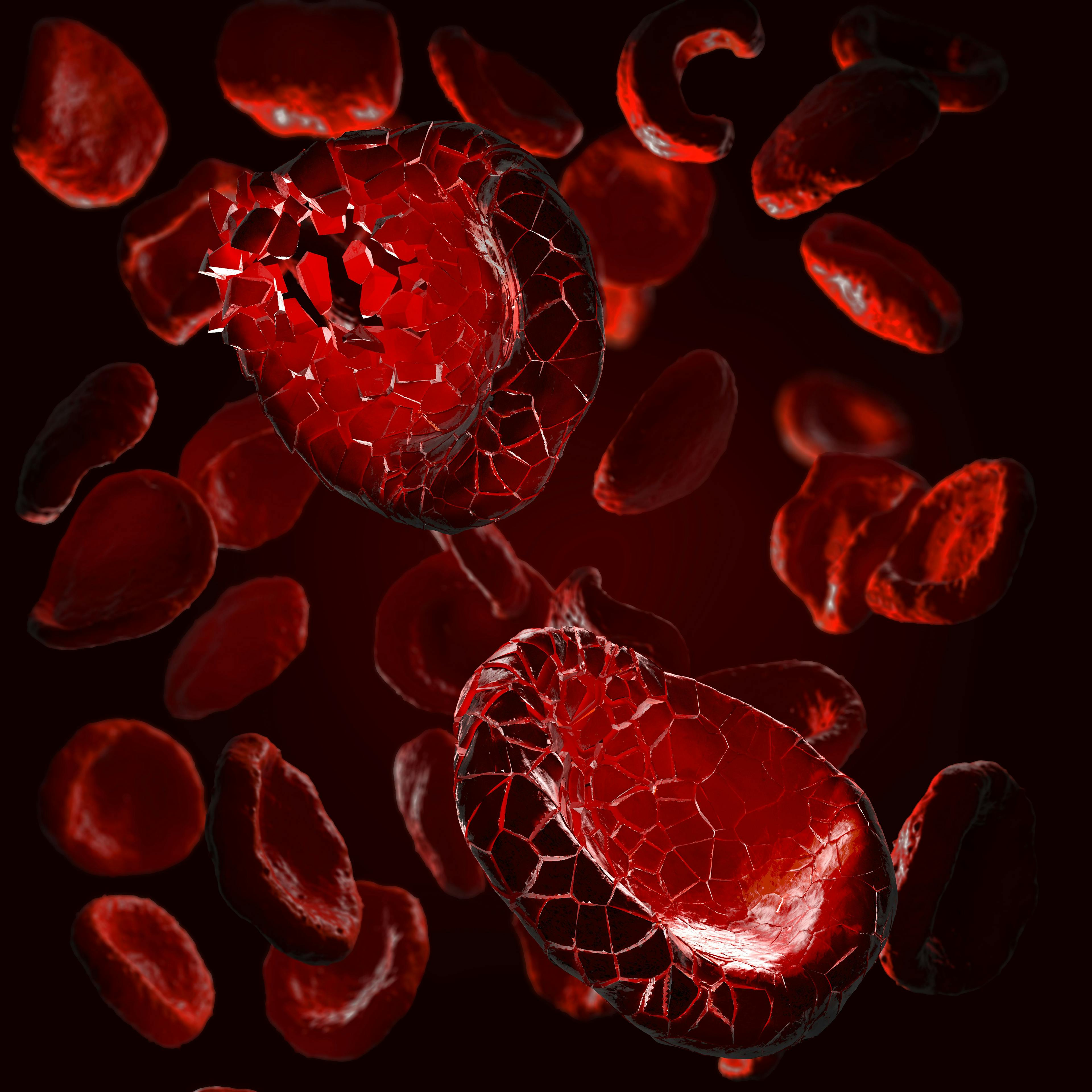 Image of blood cells coming apart