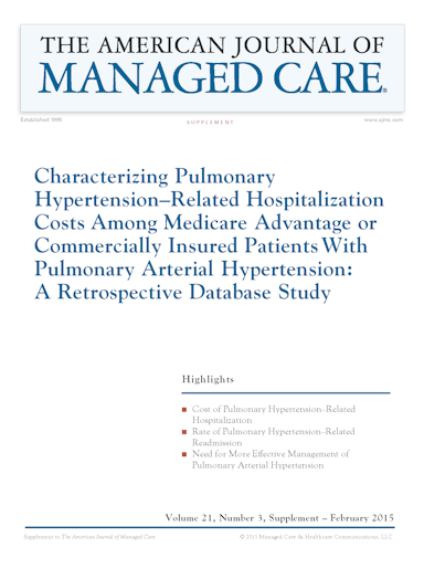 Supplement | Characterizing Pulmonary HypertensionÃ¢â‚¬â€œRelated Hospitalization Costs Among Medicare Advantage or Commercially Insured Patients With Pulmonary Arterial Hypertension: A Retrospective Database Study