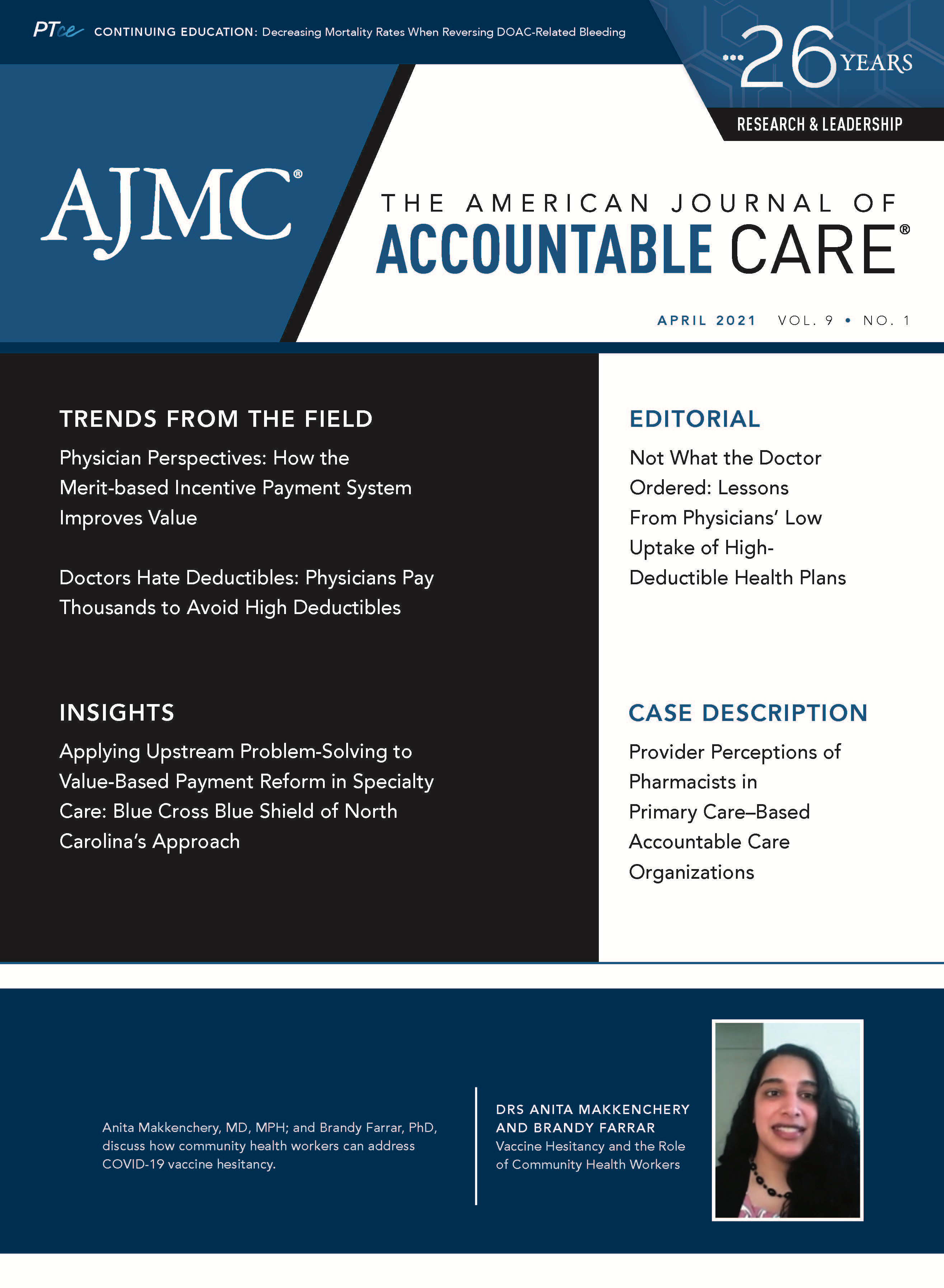 Cover of The American Journal of Accountable Care