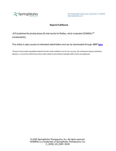 Clinical Trial Publication on GOMEKLI