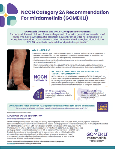 Mirdametinib (GOMEKLI) National Comprehensive Cancer Network® (NCCN®) Flashcard