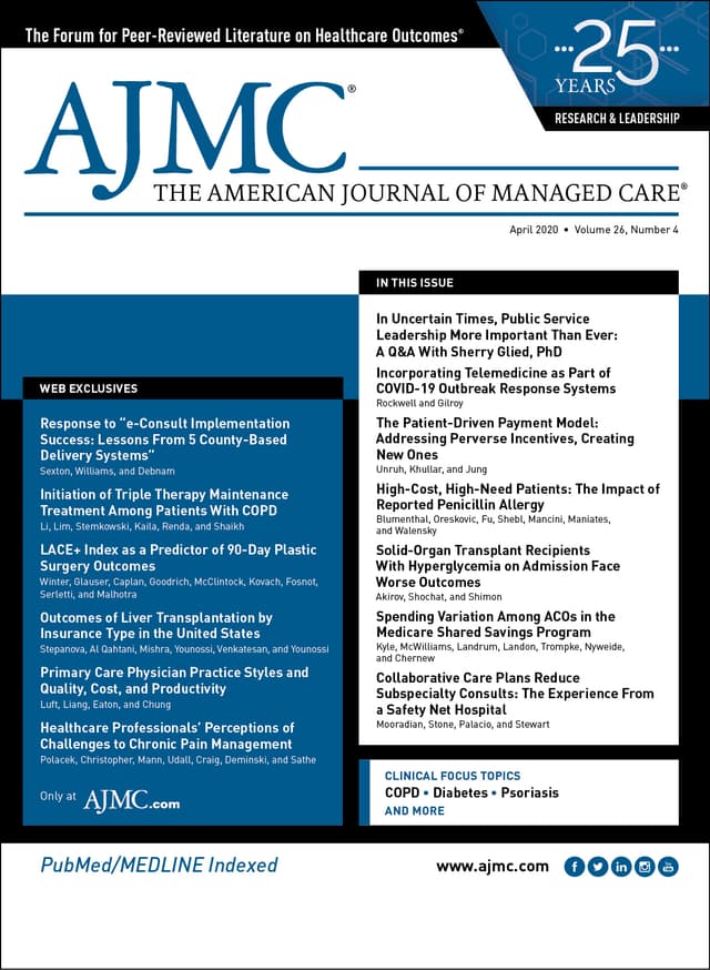 Cover of The American Journal of Managed Care