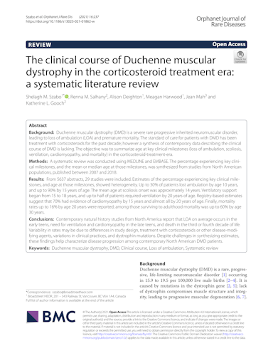 The clinical course of Duchenne muscular dystrophy in the corticosteroid treatment era: a systematic literature review