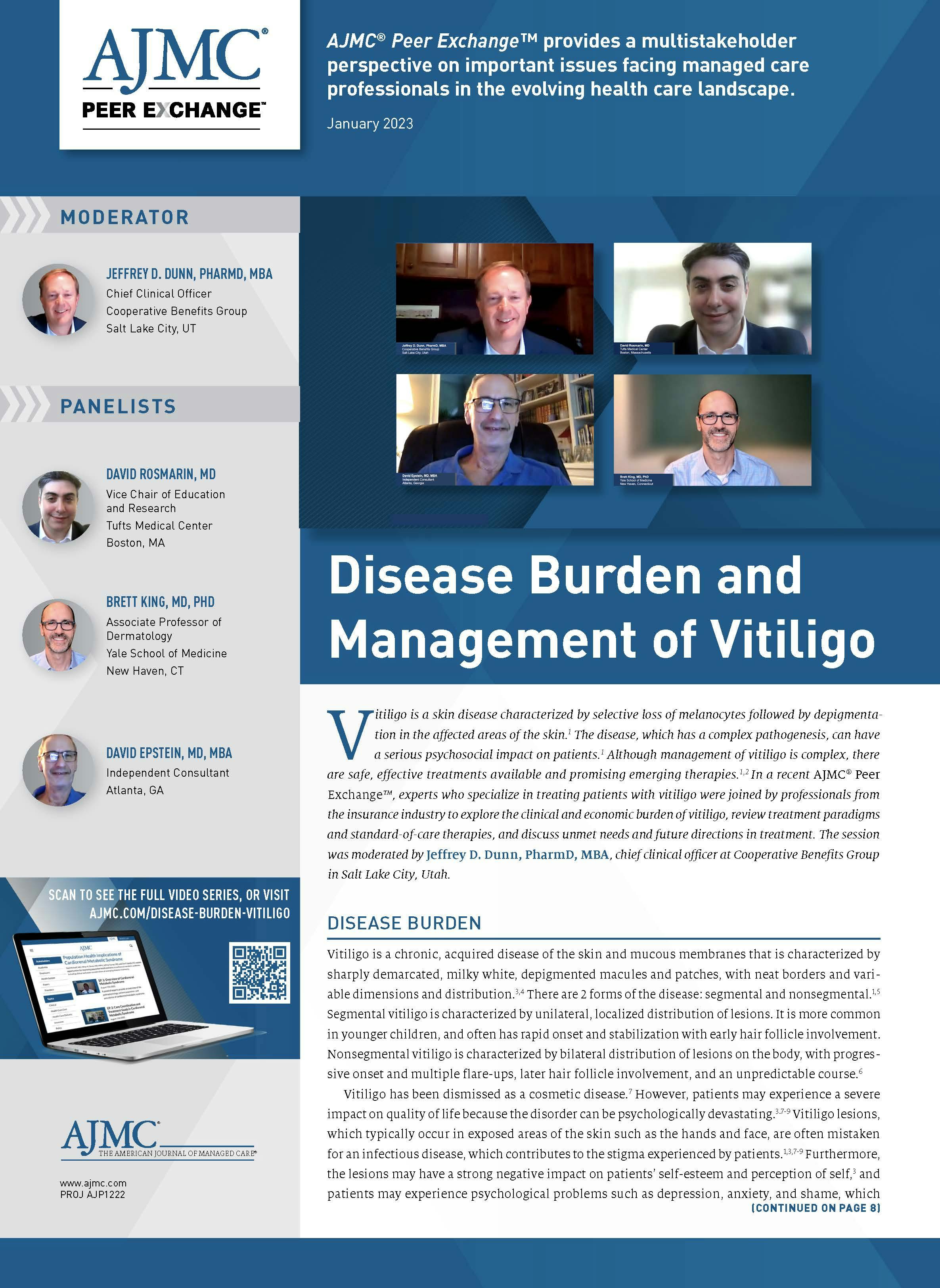 Disease Burden and Management of Vitiligo