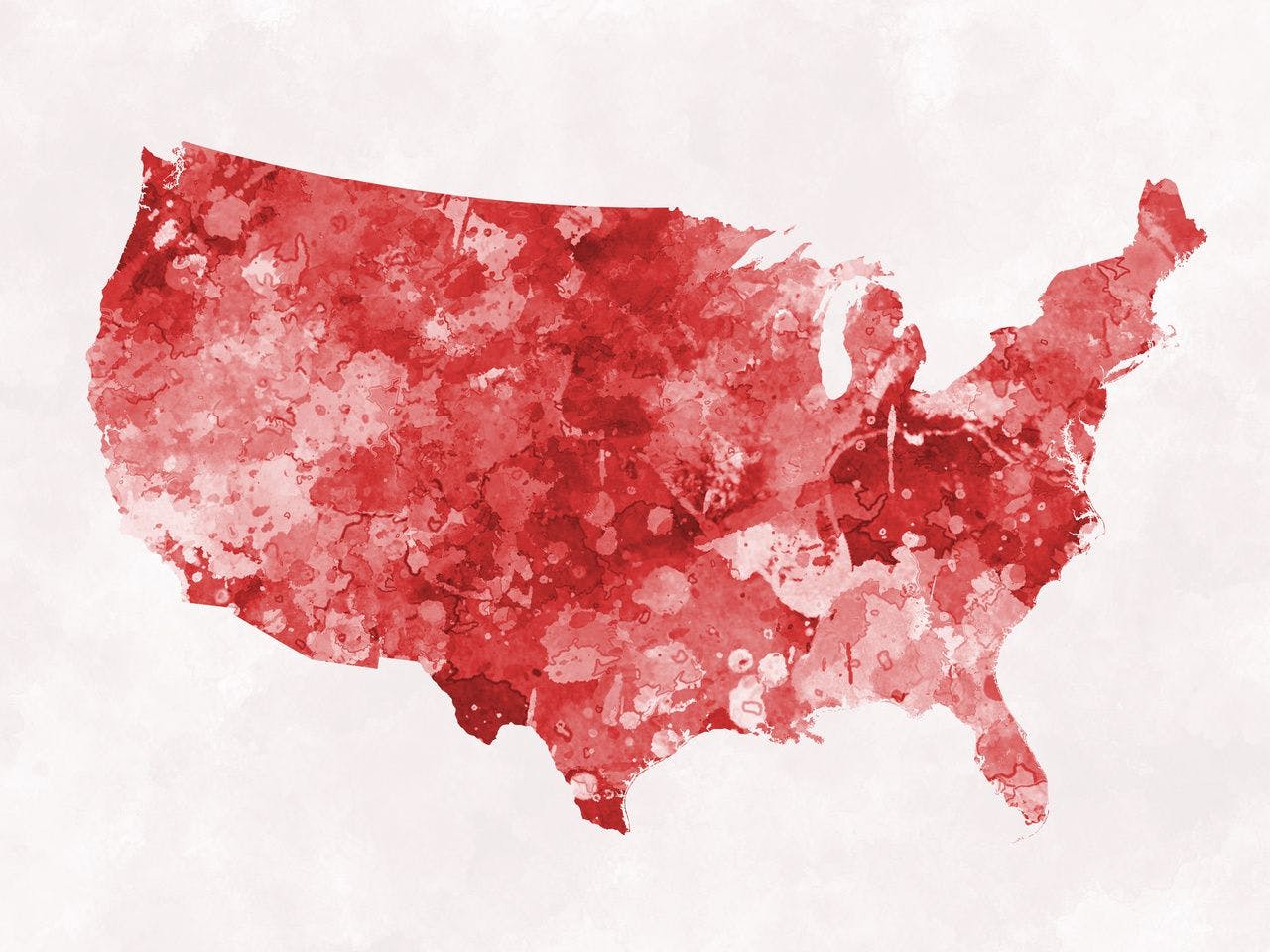 Red US map