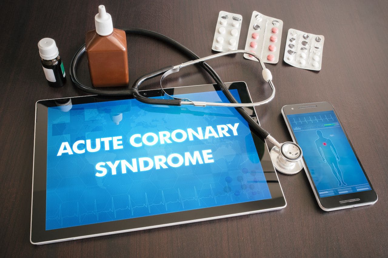 Acute coronary syndrome (heart disorder) diagnosis medical concept on tablet screen with stethoscope: © ibreakstock - stock.adobe.com
