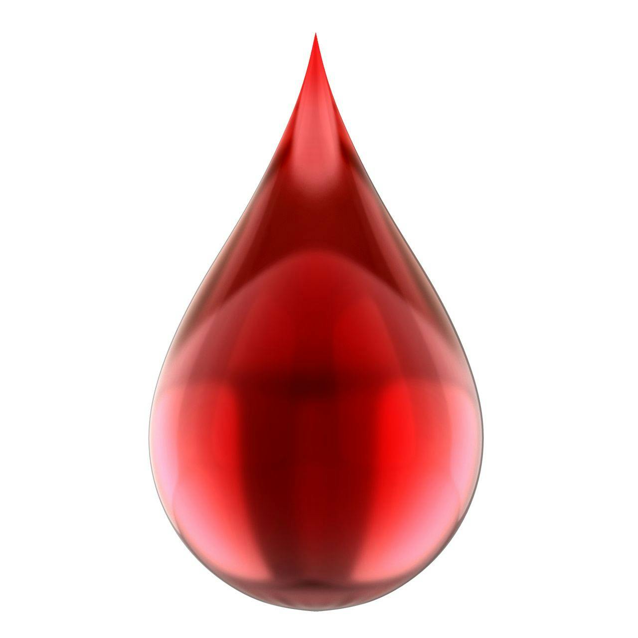 Enlarged drop of blood
