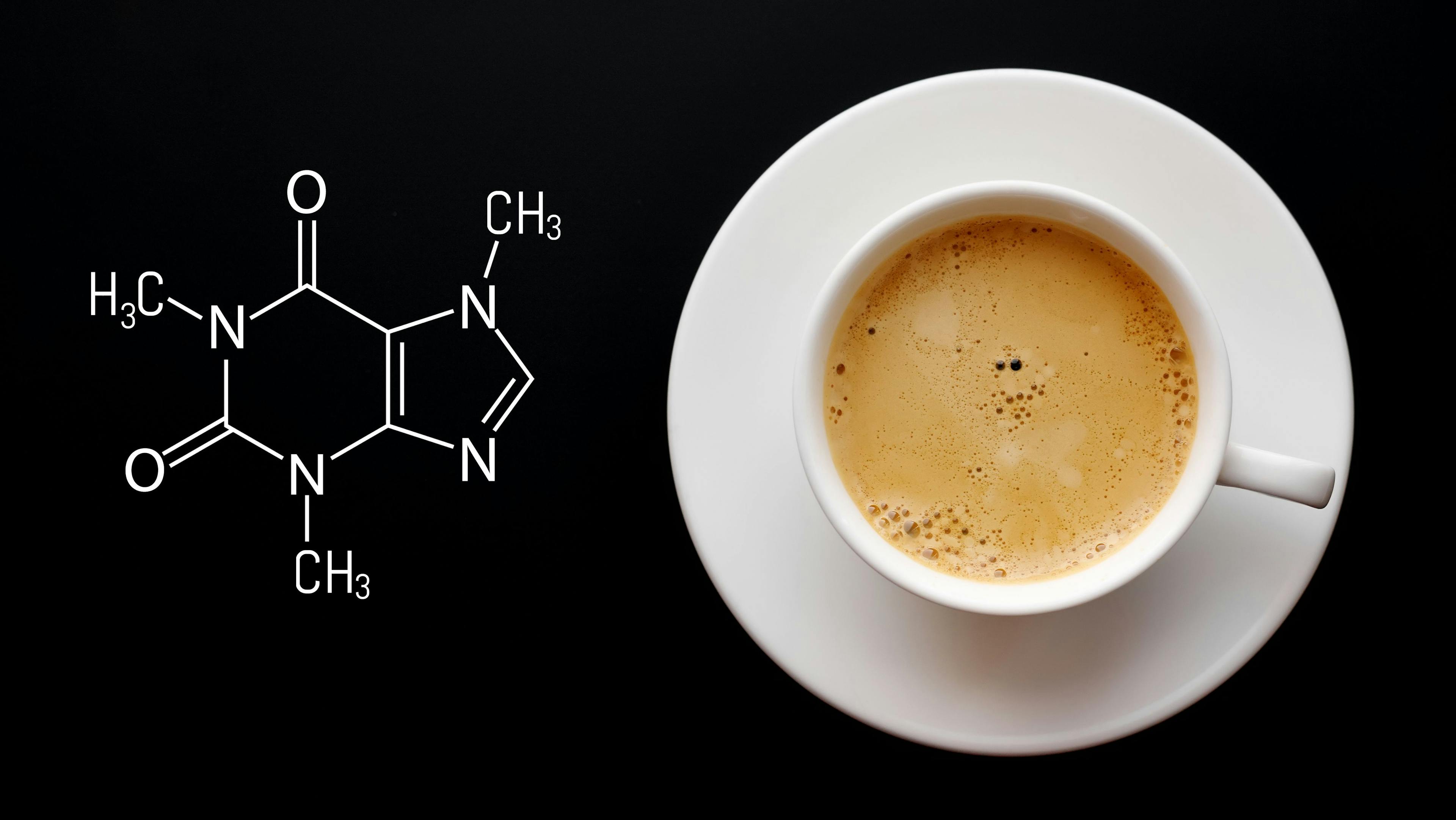 Caffeine Molecule Beside Cup of Coffee | image credit: Aleksandr - stock.adobe.com