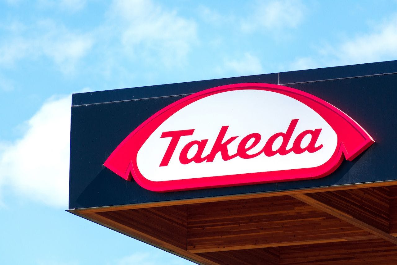 Takeda logo on an office building in San Diego.

Image credit: Takeda_MichaelVi - stock.adobe.com