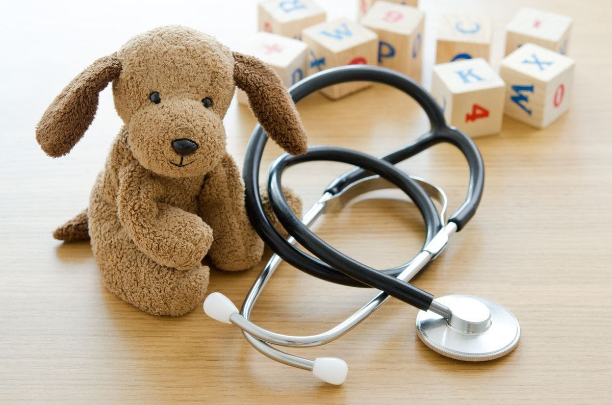 Teddy bear and stethoscope