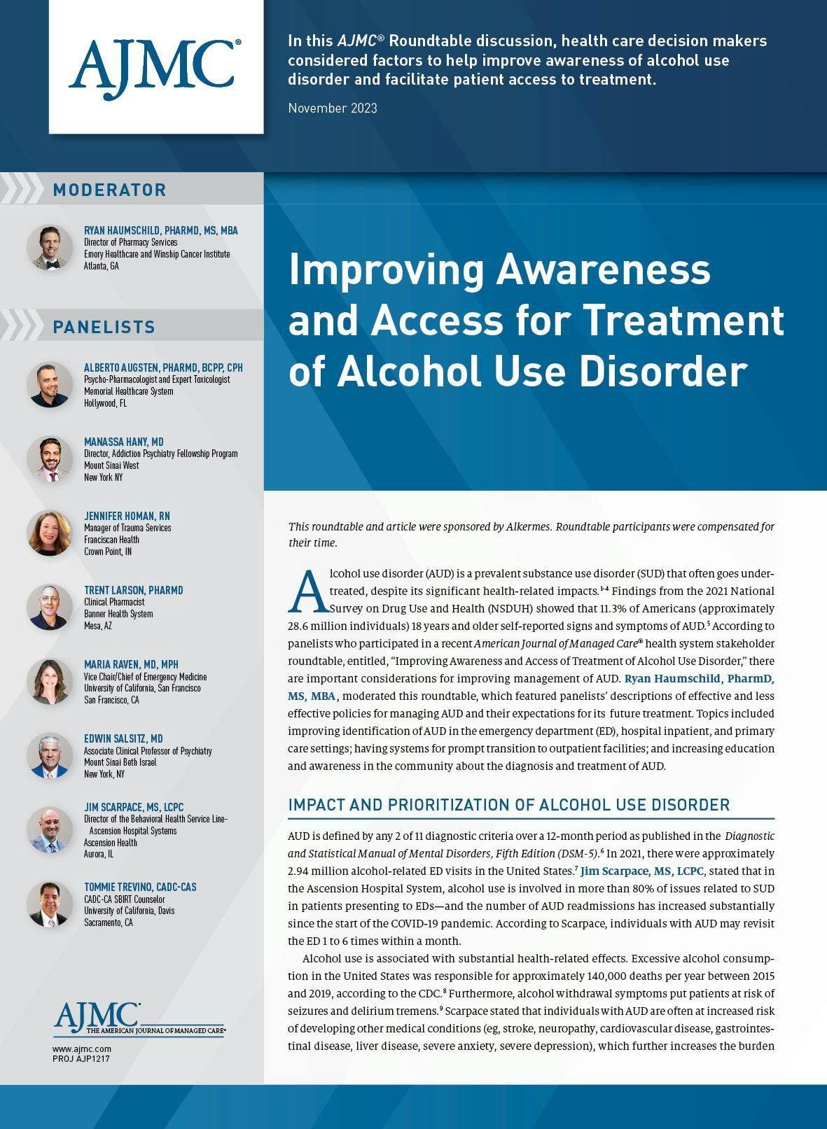 Improving Awareness and Access for Treatment of Alcohol Use Disorder