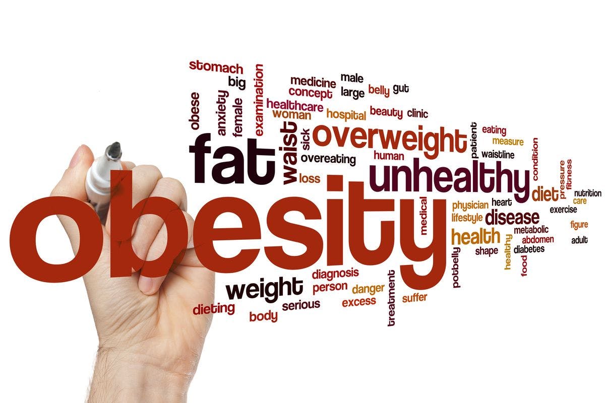 Stylized obesity word graphic