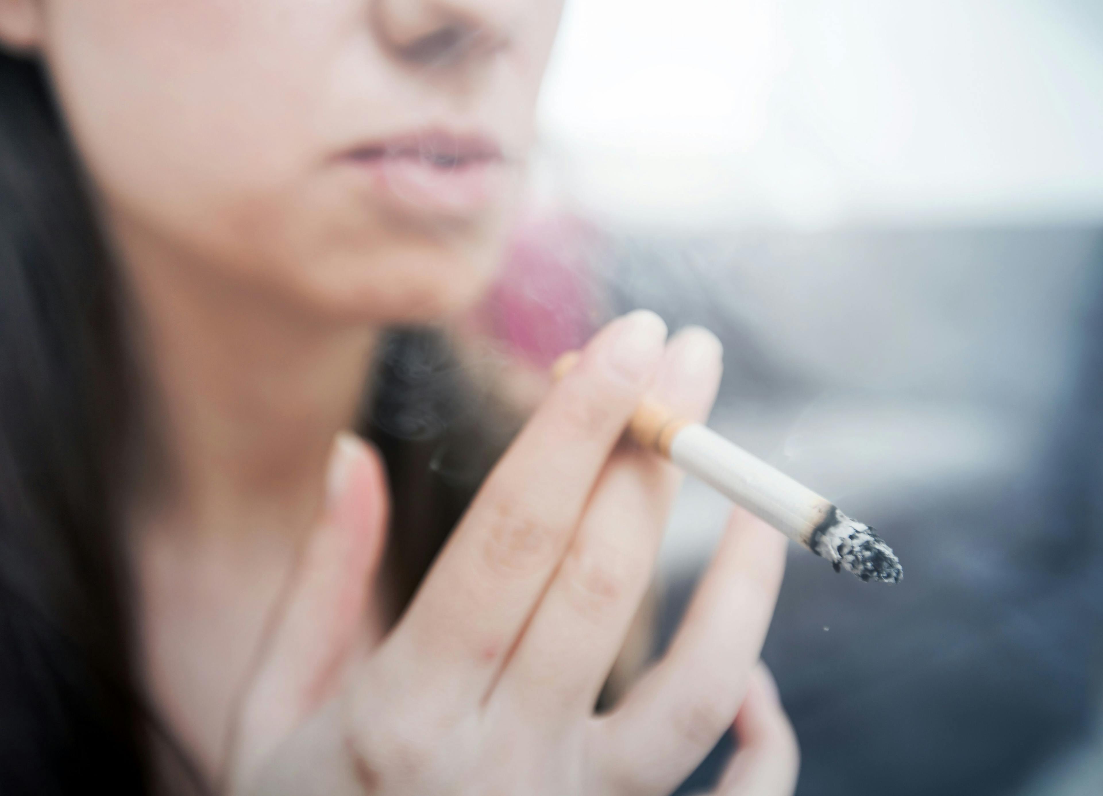 female patient smoking