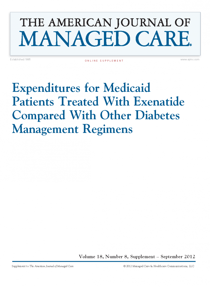 Expenditures for Medicaid Patients Treated With Exenatide Compared With Other Diabetes Management Re