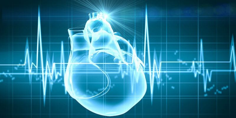blue heart and echocardiogram