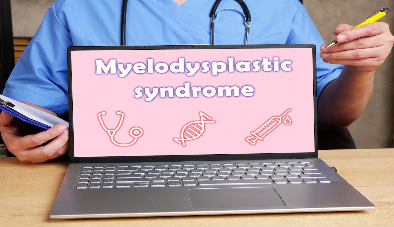 Medical concept meaning Myelodysplastic syndrome with inscription on the piece of paper: © Yurii Kibalnik - stock.adobe.com