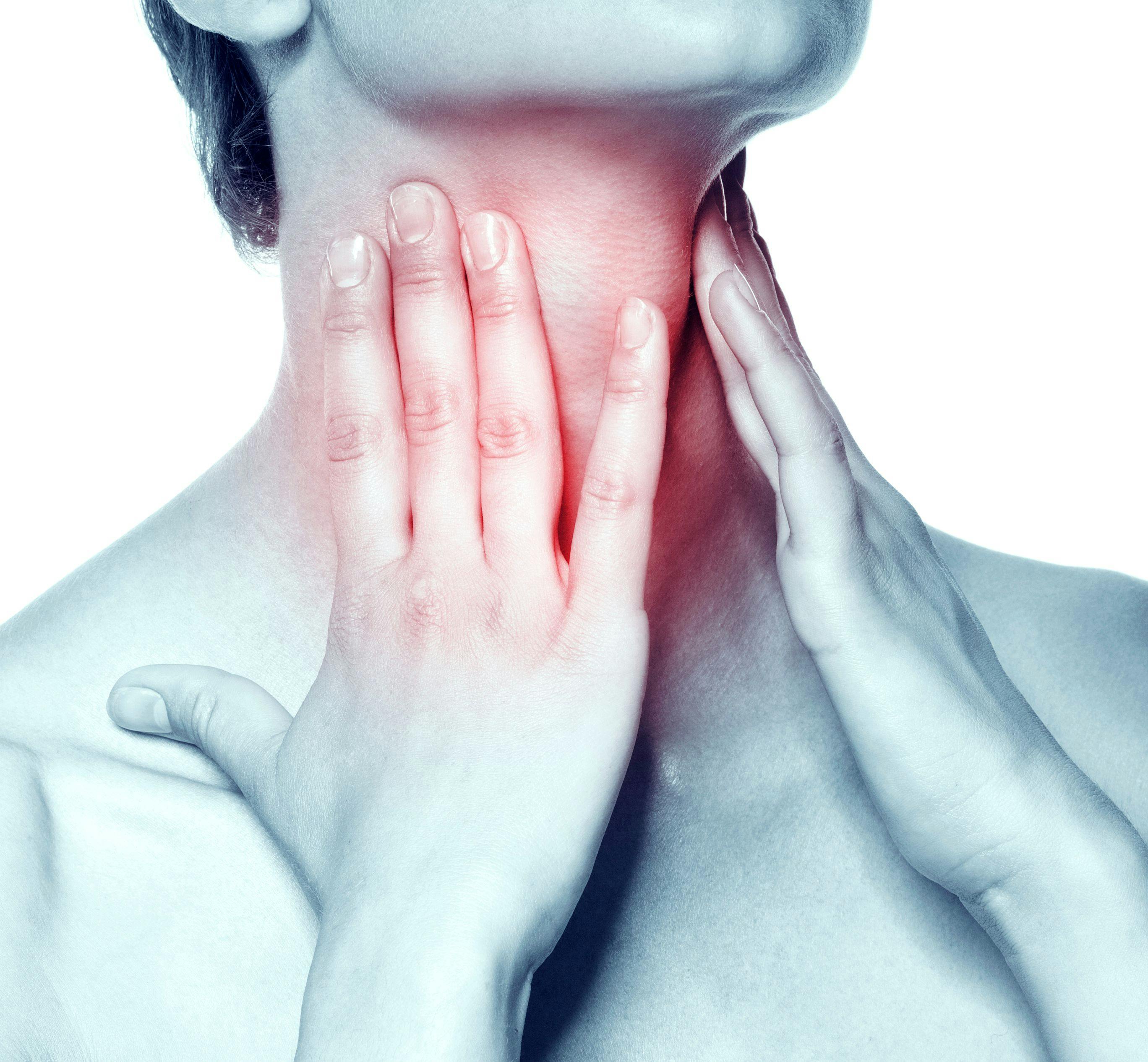 Patient with throat pain