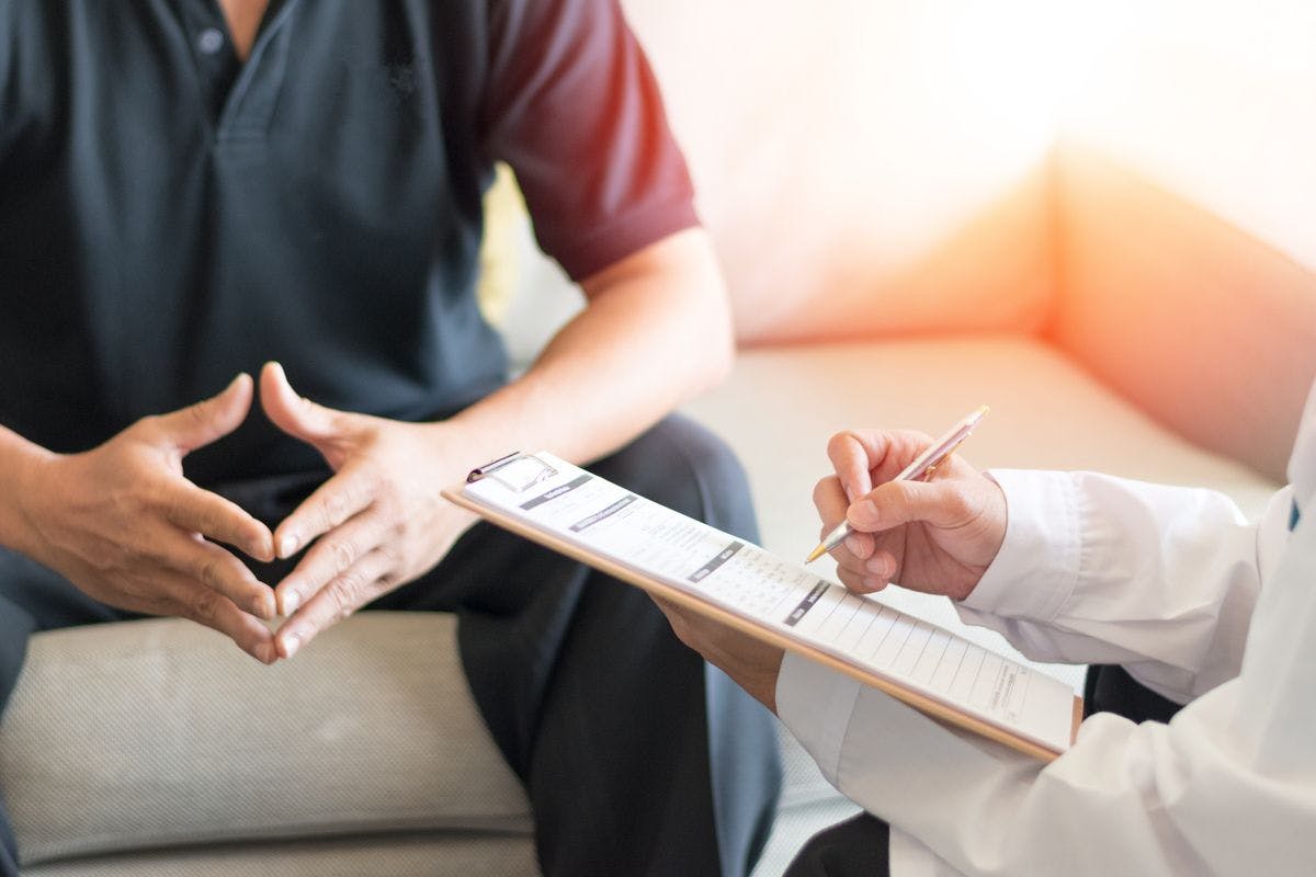 Doctor discussing results with patient