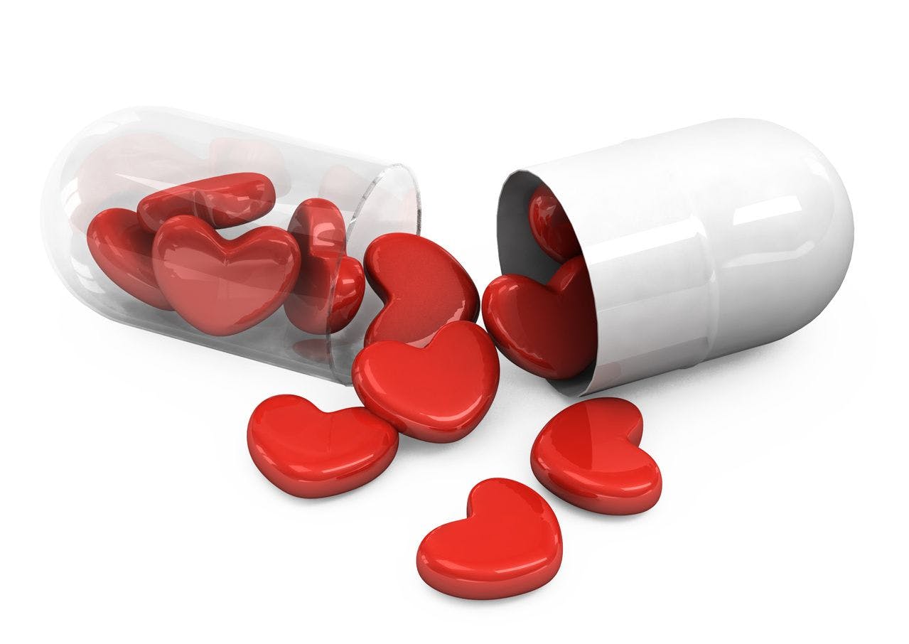Pill spilling heart