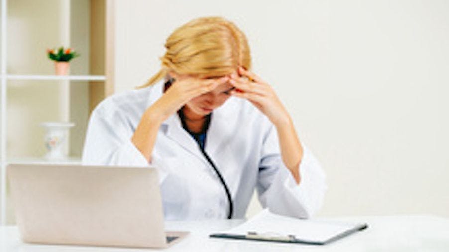 Image of a frustrated physician