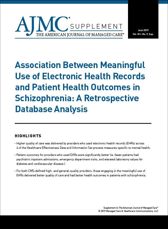 Association Between Meaningful Use of Electronic Health Records and Patient Health Outcomes in Schizophrenia: A Retrospective Database Analysis