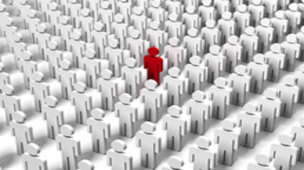 Image of a person standing out from the crowd