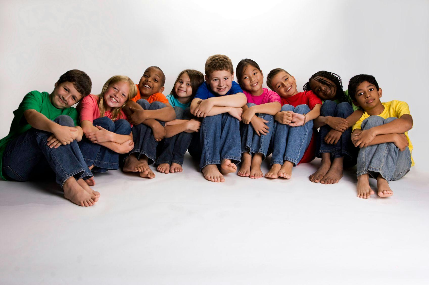 group of children sitting on ground