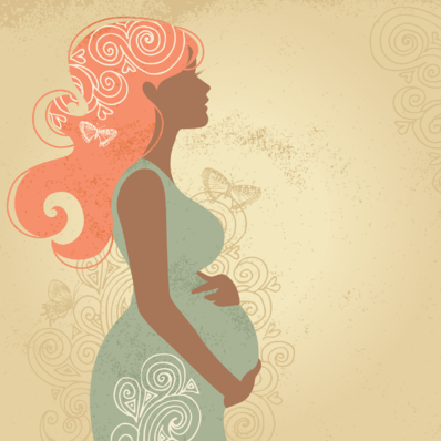 Silhouette of a pregnant woman