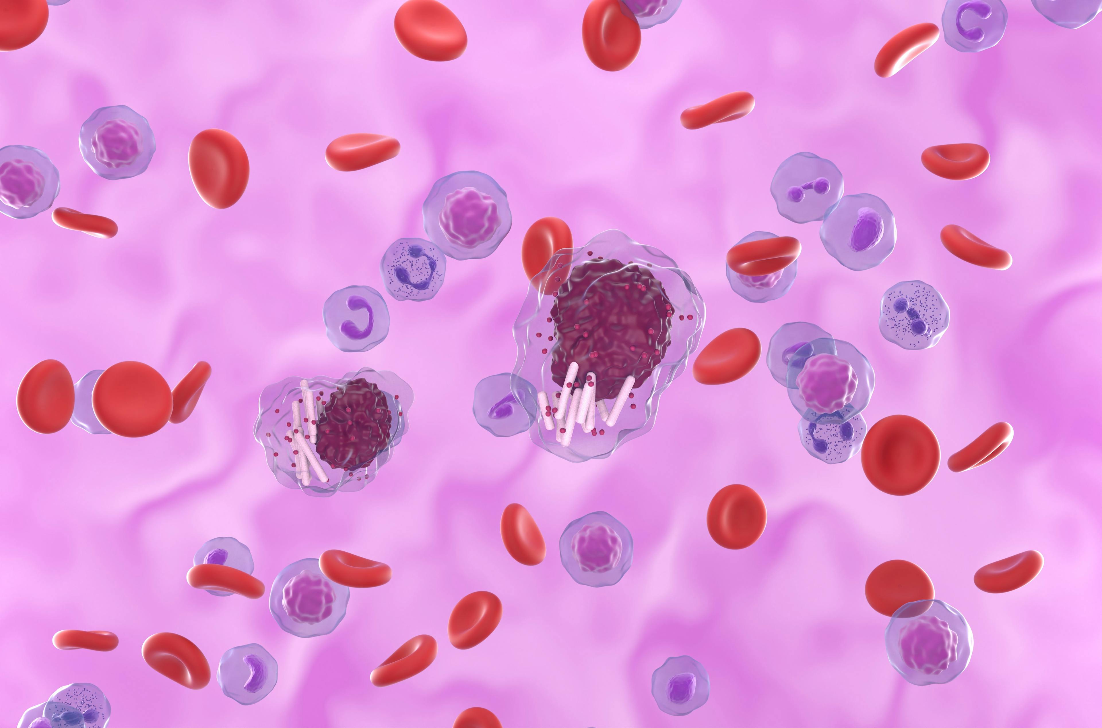 Chronic lymphocytic leukemia cells in blood flow-isometric view | Image credit: LASZLO - stock.adobe.com