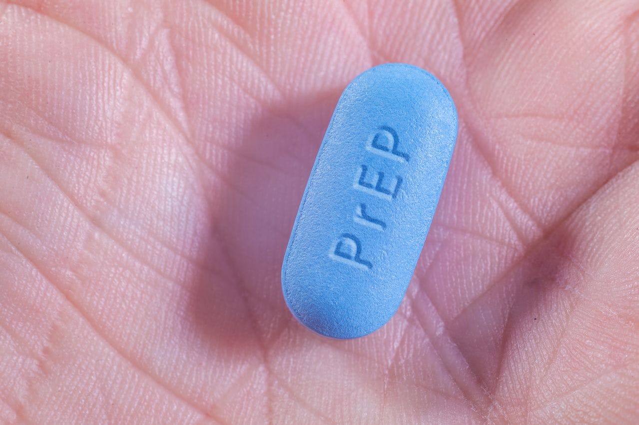 Close-up of PrEP pill