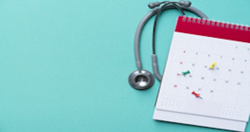 Image of a calendar and stethoscope