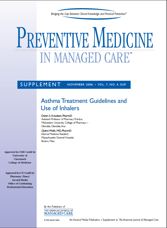 Preventive Medicine in Managed Care - Asthma Treatment Guidelines and Use of Inhalers
