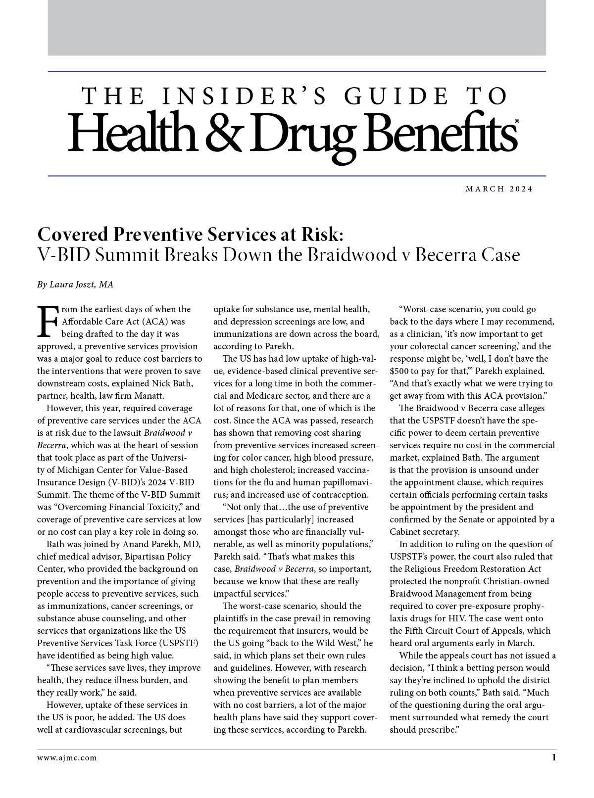 The Insider's Guide to Health & Drug Benefits® - March 2024