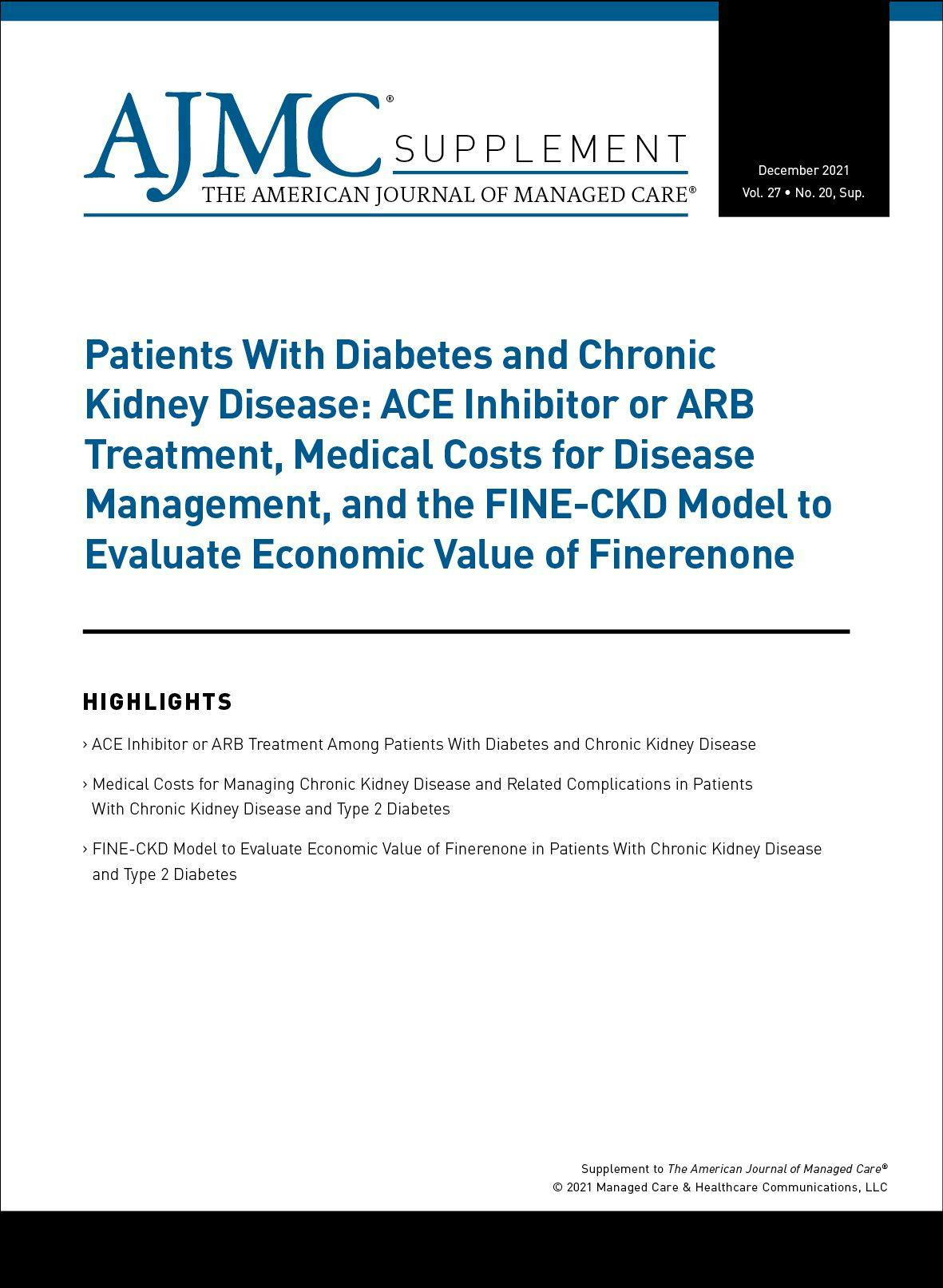 Patients With Diabetes and Chronic Kidney Disease: ACE Inhibitor or ARB Treatment, Medical Costs for Disease Management, and the FINE-CKD Model to Evaluate Economic Value of Finerenone