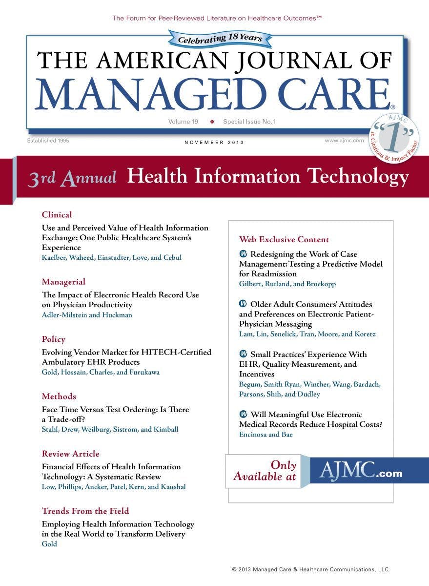 Special Issue: Health Information Technology - Guest Editor: Farzad Mostashari, MD, ScM