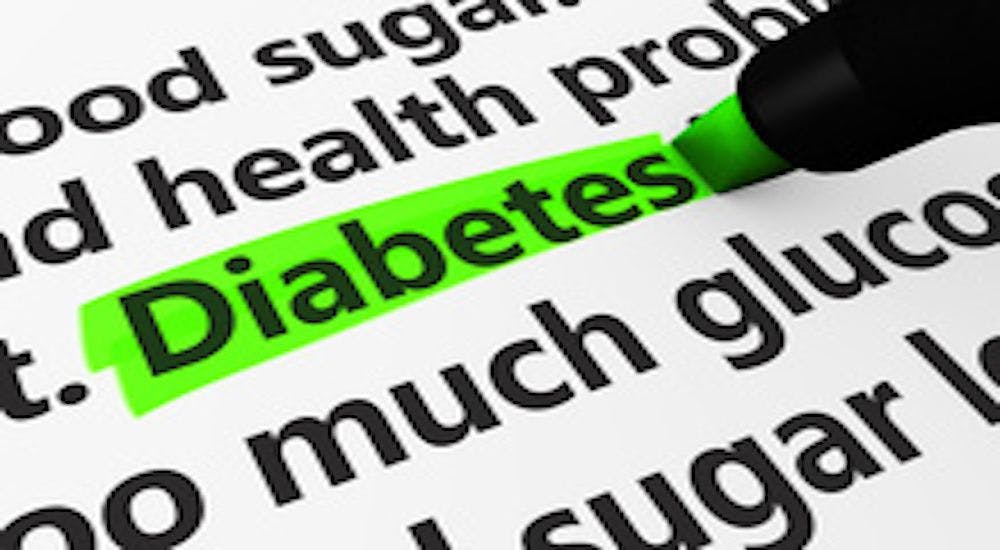 Image of diabetes text highlighted