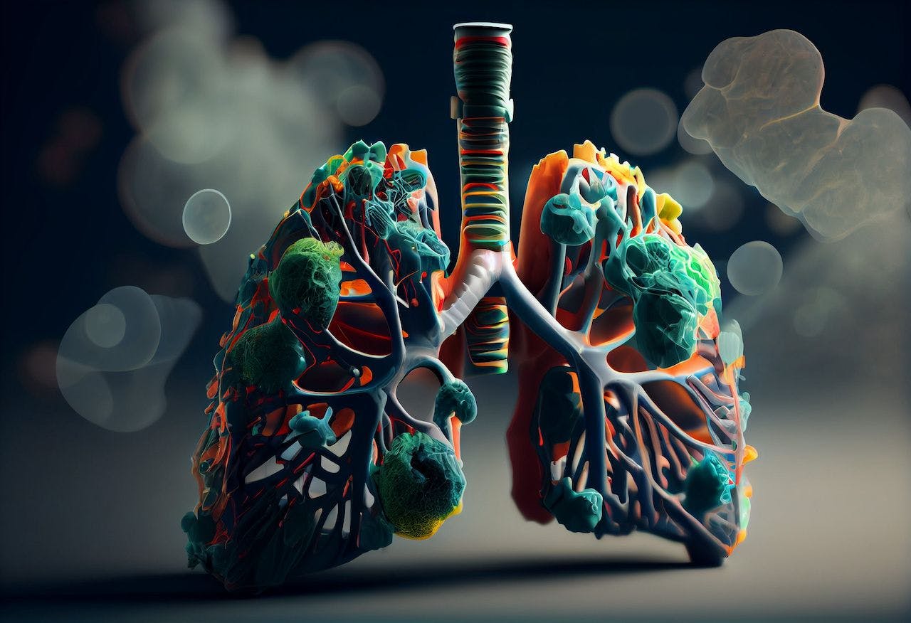 Human Lung model illness, Lung cancer and lung disease. Generative AI: © Royalty-Free - stock.adobe.com