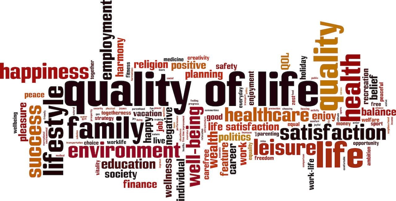 Quality of life word cloud concept. Vector illustration: © laufer - stock.adobe.com
