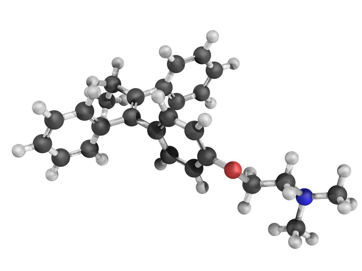 Chemical structure of tamoxifen | Image Credit: ibreakstock - stock.adobe.com