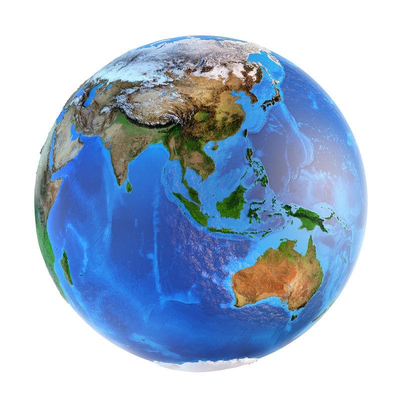 Planet Earth landforms focused on Asia: © mozZz - stock.adobe.com