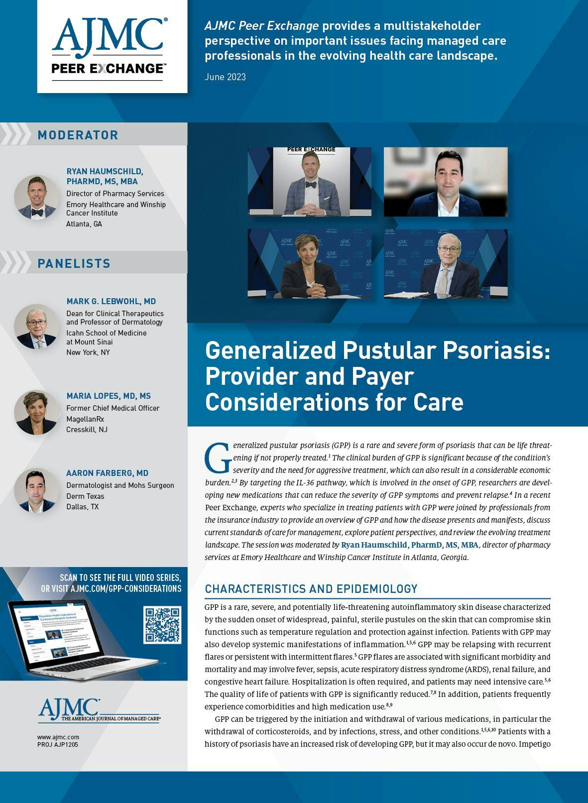 Generalized Pustular Psoriasis: Provider and Payer Considerations for Care