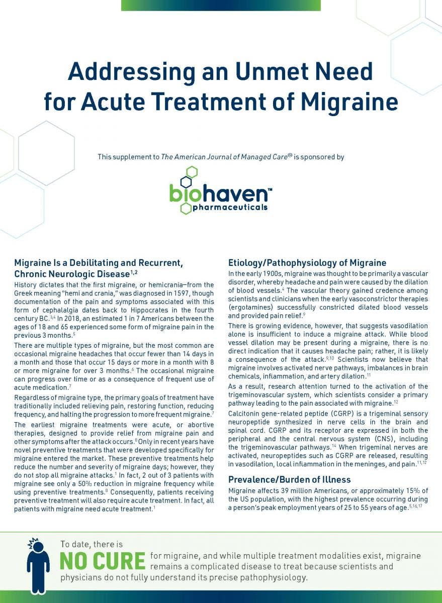 Addressing an Unmet Need for Acute Treatment of Migraine
