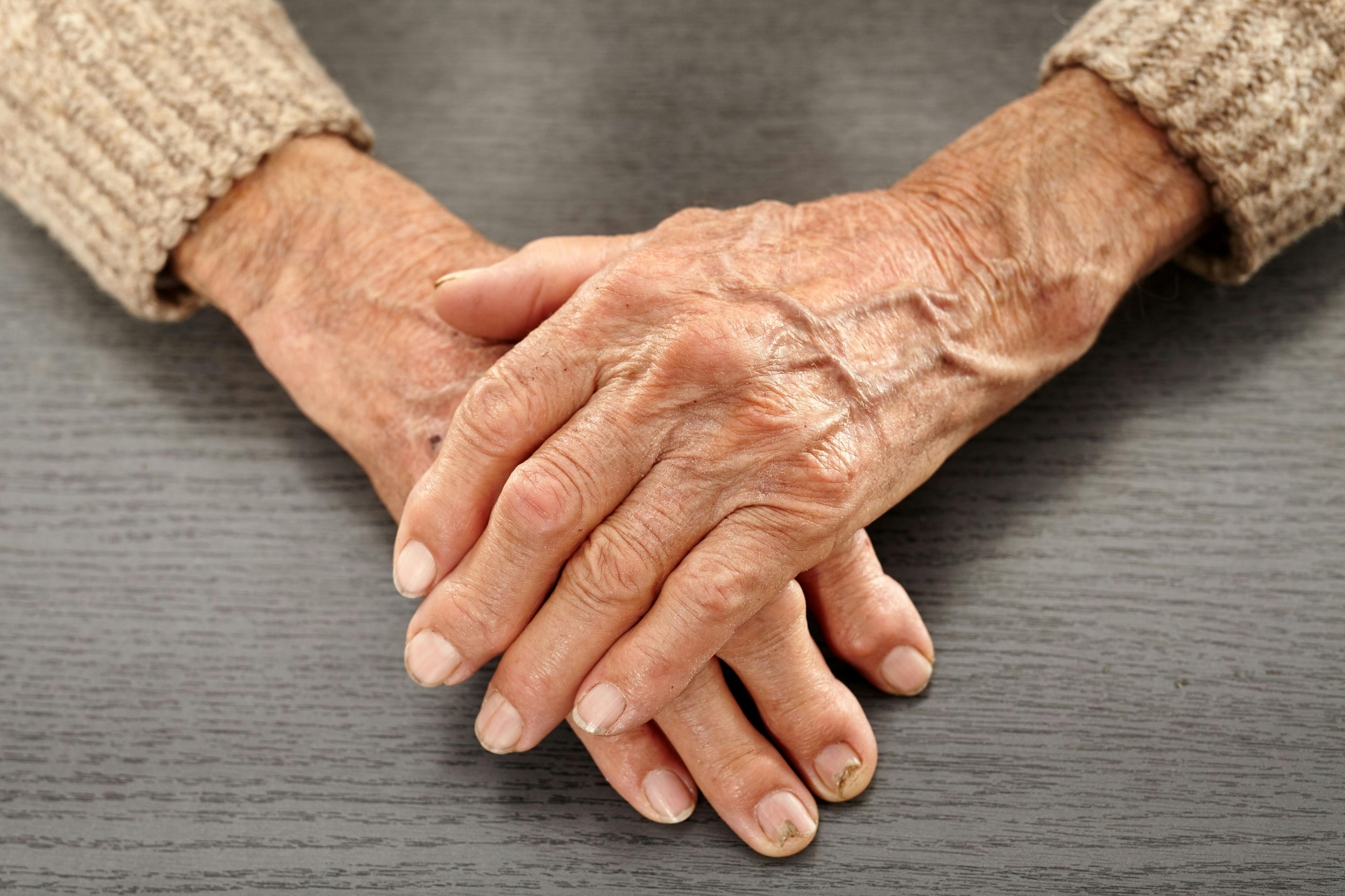 Elderly hands.
