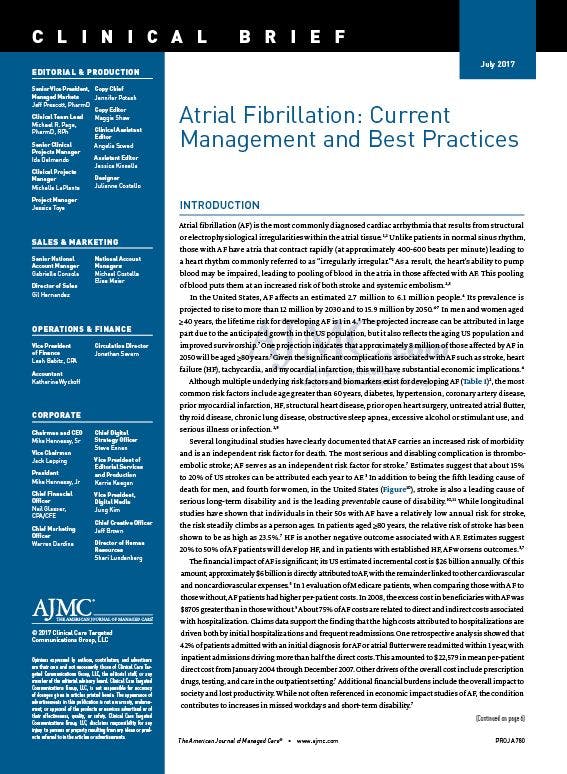 Atrial Fibrillation: Current Management and Best Practices