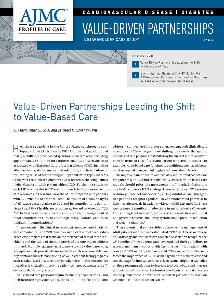 AJMC Profiles in Care: Boehringer Ingelheim and UPMC Health Plan: A Value-Driven Partnership Focused on Outcomes in Diabetes and Cardiovascular Disease