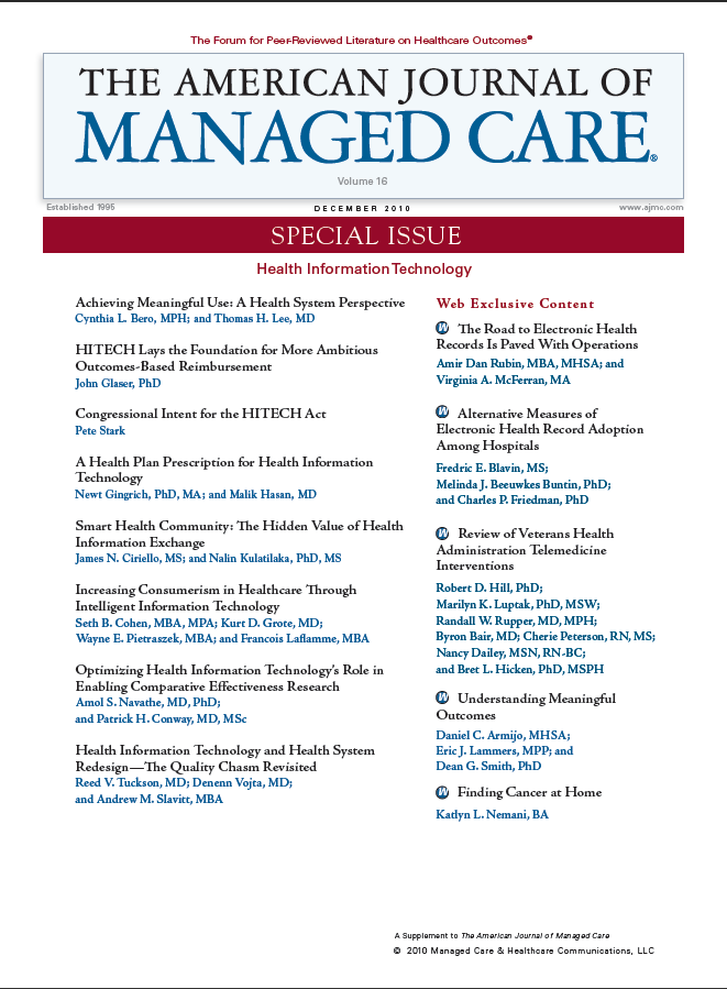 Special Issue: Health Information Technology â€” Guest Editors: Sachin H. Jain, MD, MBA; and David B
